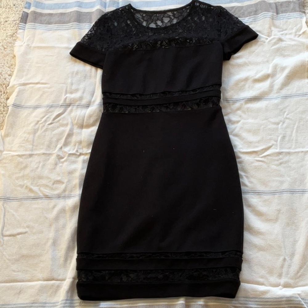 Bailey 44 Black Sheath Cocktail Mini Dress